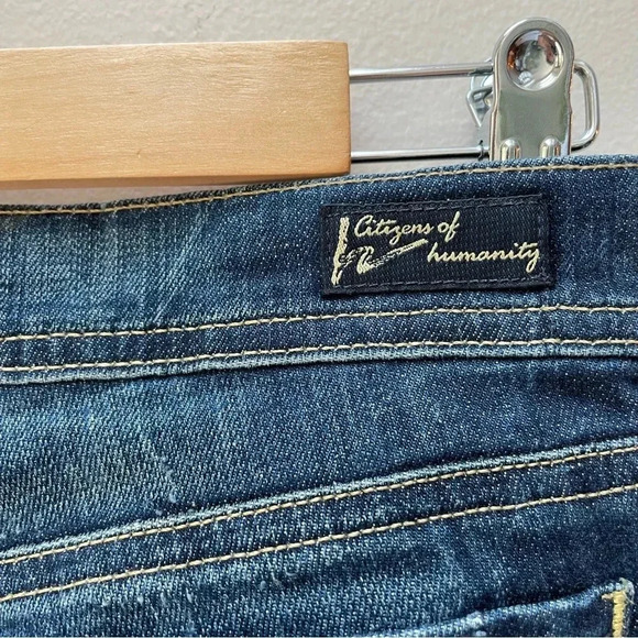 Citizens of Humanity Straight Cut Dark Indigo Blue Wash Denim Jeans Size 26 - Picture 8 of 13